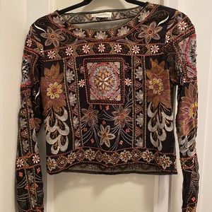 Beaded Zara Top with Mesh Back